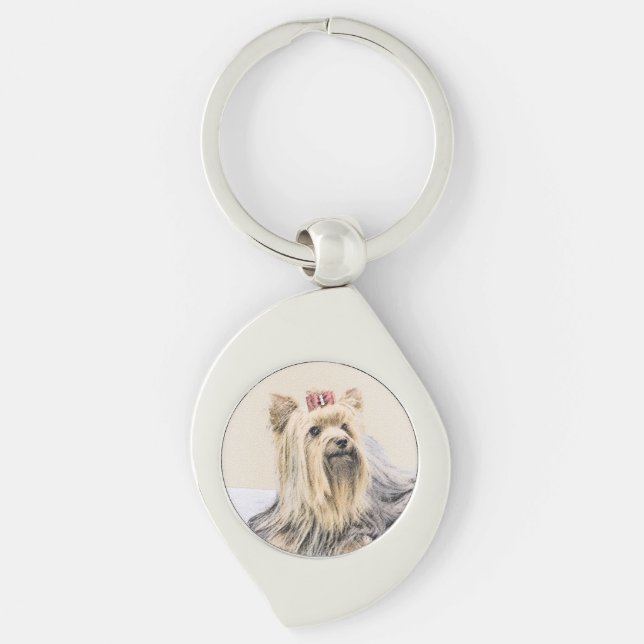 Chaveiro Pintura de Yorkshire Terrier - Arte de Cachorro Or (Frente)