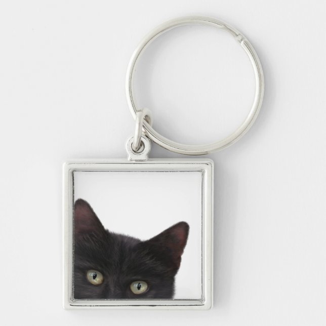 Chaveiro Pintura digital de Gatinho curiosa (Frente)