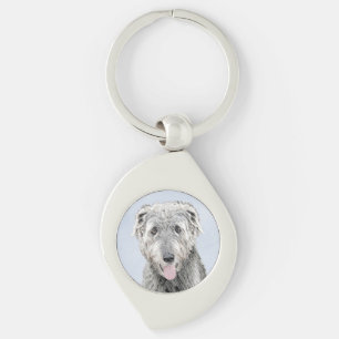 Chaveiro Pintura do Irish Wolfhound - Arte Original de Cach