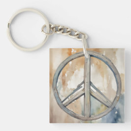 Chaveiro Pintura em Aquarela Sinal de Paz Arte