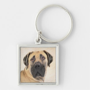 Chaveiro Pintura em Boerboel - Arte Cachorro Original Bonit