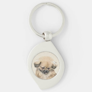 Chaveiro Pintura em Pekingese - Arte Cachorra Original