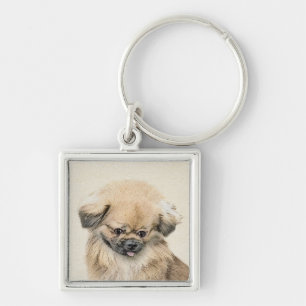 Chaveiro Pintura em Pekingese - Arte Cachorra Original