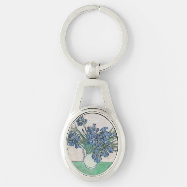 Chaveiro Pintura Impressionista Vaso de Íris de Van Gogh (Frente)