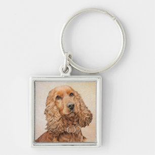 Chaveiro Pintura Inglesa em Cocker Spaniel - Arte Original 