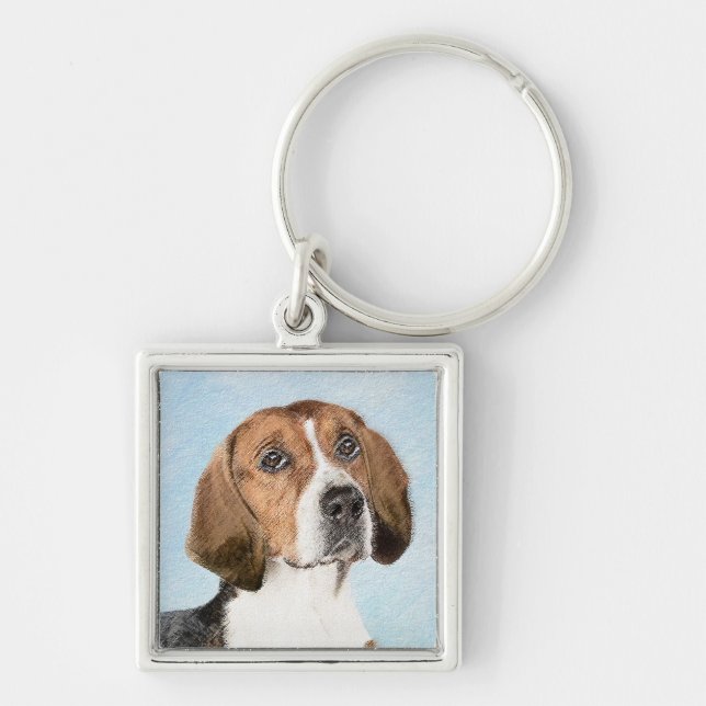 Chaveiro Pintura Inglesa em Foxhound - Arte Cachorro Origin (Frente)