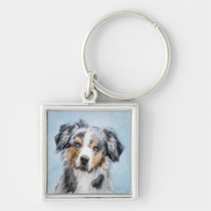 Chaveiro Pintura Miniatura de Pastor Americano - Arte Canin