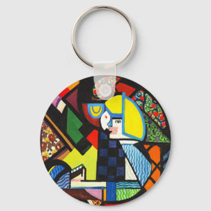 Chaveiro Pintura Modernista Colorida Geométrica Abstrata