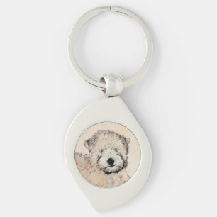 Chaveiro Pintura Original de Terrier Wheaten de Capa Macia