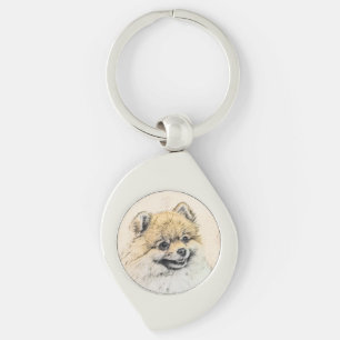 Chaveiro Pintura Pomeraniana (Laranja) - Arte Canina Origin