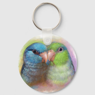 Chaveiro Pintura realística do papagaio pacífico do