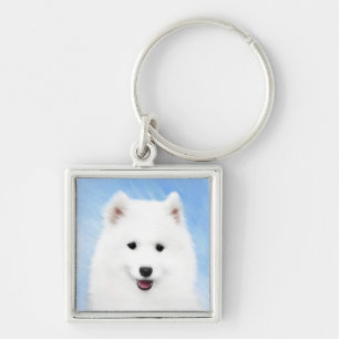 Chaveiro Pintura Samoyed Puppy - Arte Cachorra Original