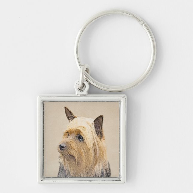 Chaveiro Pintura Silky Terrier - Arte Cachorro Original Cac (Frente)