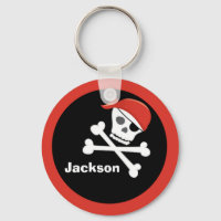 Pirata Crânio Crossbones Pretos Monogramas Vermelh