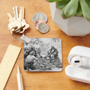 Chaveiro Piratas Antigos Contando seus Tesouros e Pilhagens