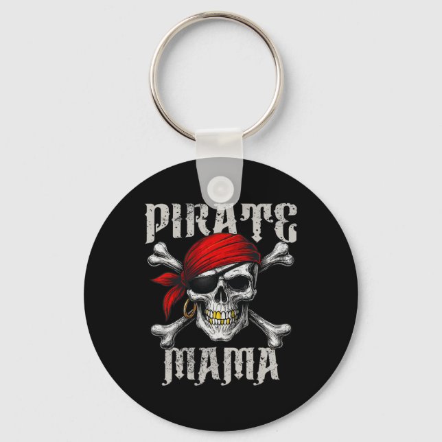 Chaveiro Pirate Mama Jolly Roger Flag E Skull Crossbones (Frente)