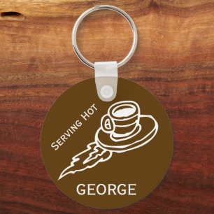 Chaveiro Pires de café voador personalizado marrom