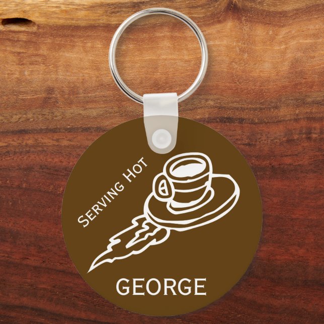 Chaveiro Pires de café voador personalizado marrom (Frente)