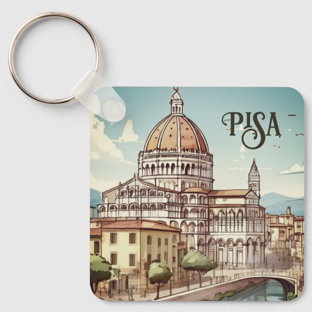 Chaveiro Pisa Itália europa viagem (Frente)