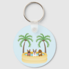Chaveiro Piscina de Natação dos Cães de Verão