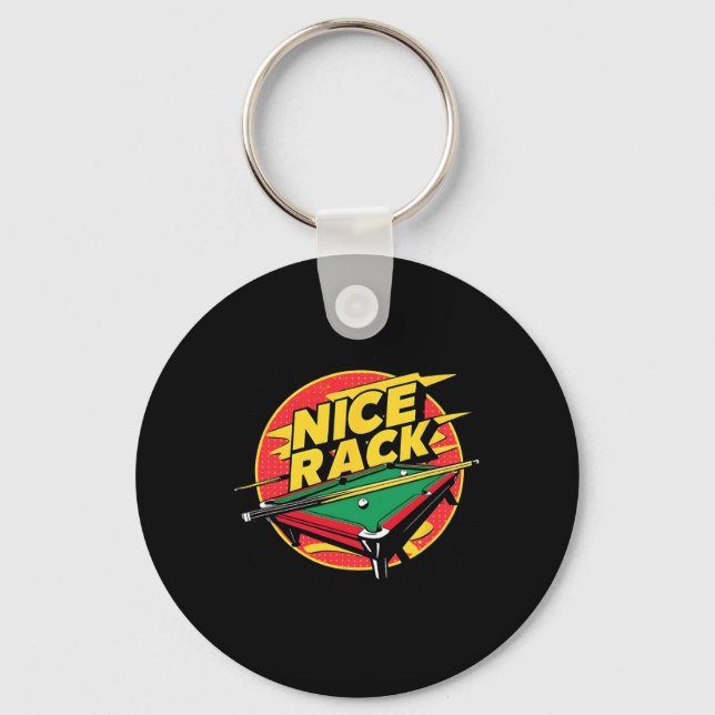 Chaveiro Piscina Shark Billiards Belo Rack Funny Puns 8 Bal (Frente)