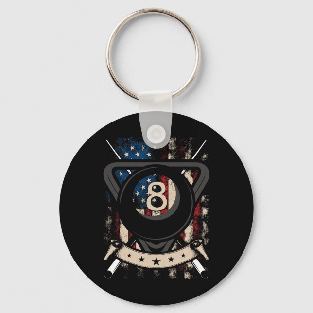 Chaveiro Piscina Snooker Billiards Player 8 Ball Eua Americ (Frente)