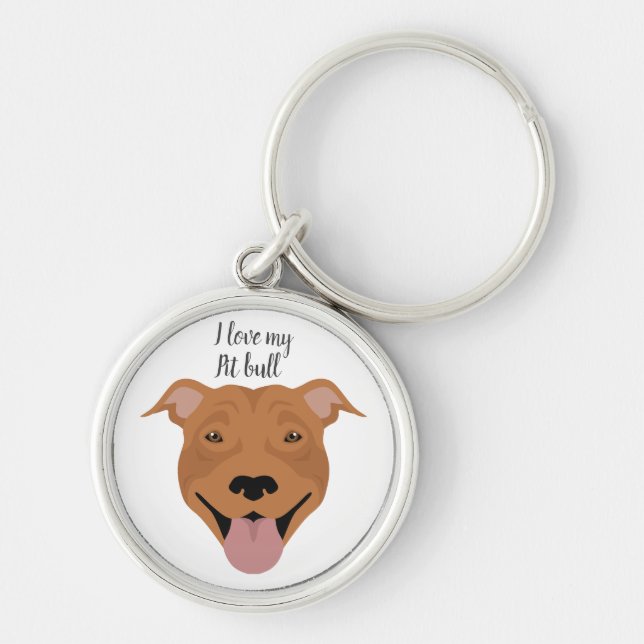 Chaveiro Pit bull Terrier cão americano (Frente)