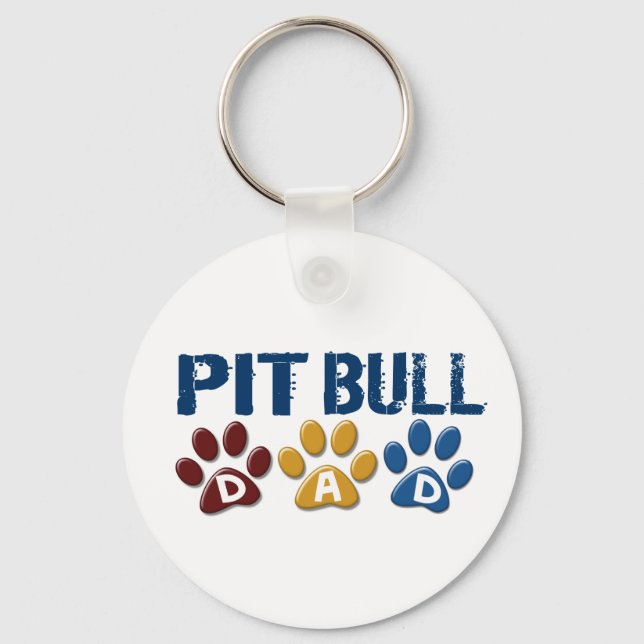 Chaveiro PIT BULL TERRIR Pai Paw Print 1 (Frente)