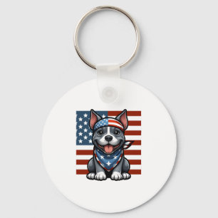Chaveiro Pitbull Patriótico Bandeira Americana Churrasco 4 