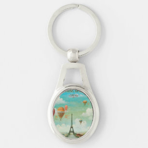 Chaveiro PixDezines balões antigos sobre paris