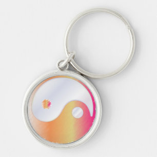 Chaveiro PixDezines yin yang/branco+pitada de grunge