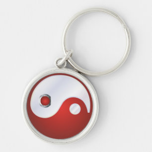 Chaveiro PixDezines yin yang/ branco+vermelho