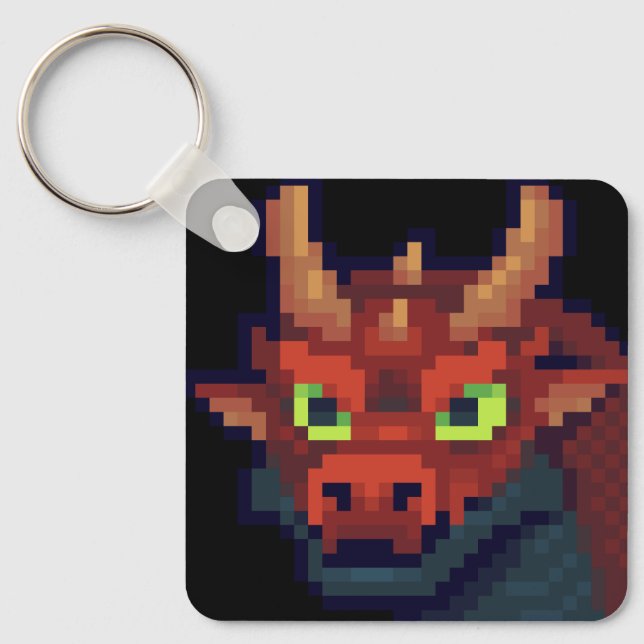 Chaveiro Pixel Art, dragon sleutelhanger  (Frente)