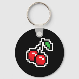 Chaveiro Pixel Cerejas Fantasia de Halloween de Video Game 