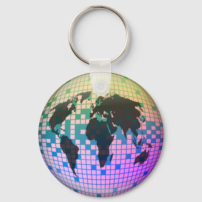 Chaveiro Pixel Globe (Frente)