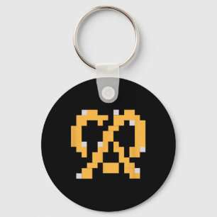 Chaveiro Pixel Pretzel Jogo de Vídeo dos Anos 80 Fácil Fant