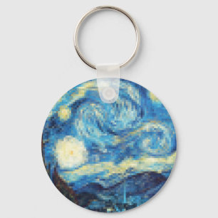 Chaveiro Pixelada Starry Night por Van Gogh