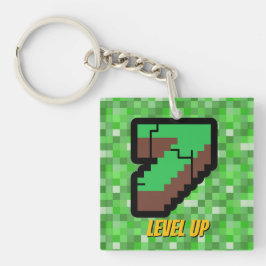 Chaveiro Pixelated Gamer Green Building Level Up 7