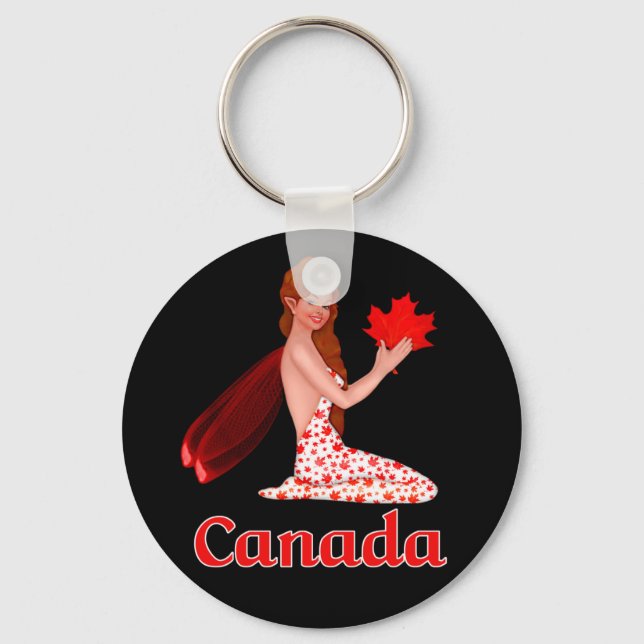 Chaveiro Pixie canadense com Folha de Maple (Frente)