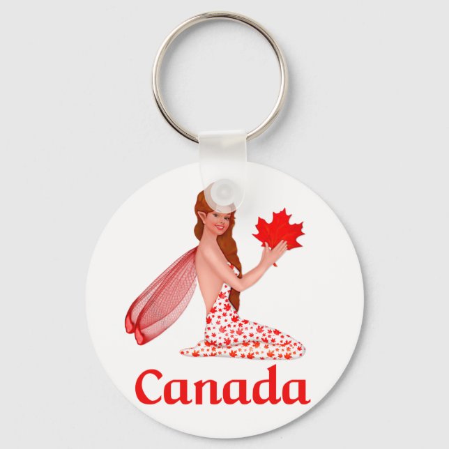 Chaveiro Pixie canadense com Folha de Maple (Frente)