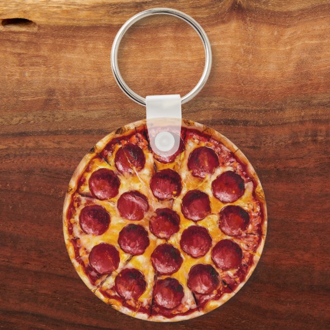 Chaveiro Pizza de Pepperoni (Frente)