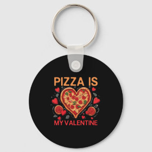 Chaveiro Pizza É Meu Coração de São Valentim Amante de Pizz