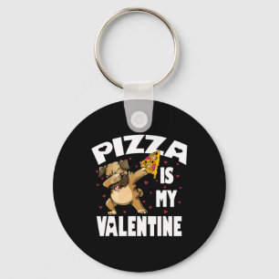 Chaveiro Pizza É Meu Namorados Divertido Dabbing Pug Dias d