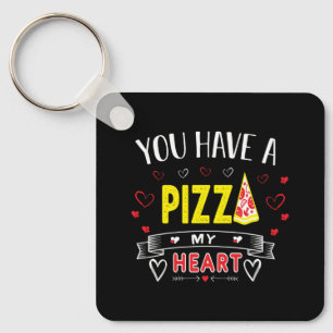 Chaveiro Pizza Meu Coração Engraçado Romântico