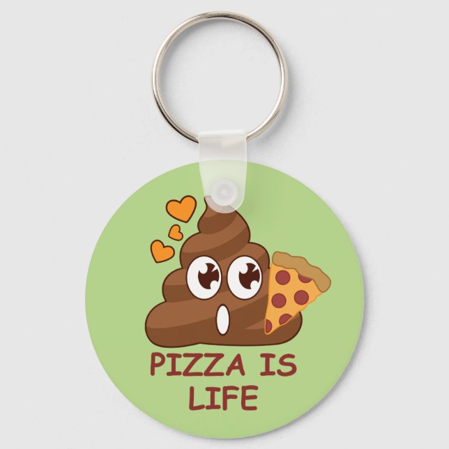 Chaveiro Pizza Poop Life (Frente)