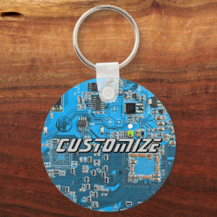 Chaveiro Placa de Circuito PCB Azul Personalizada para Prof