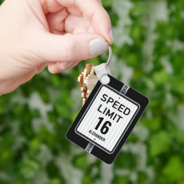Chaveiro Placa de Limite de Velocidade de Aniversário de 16