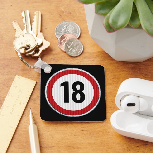 Chaveiro Placa de limite de velocidade de QUALQUER IDADE pa (Mesa)