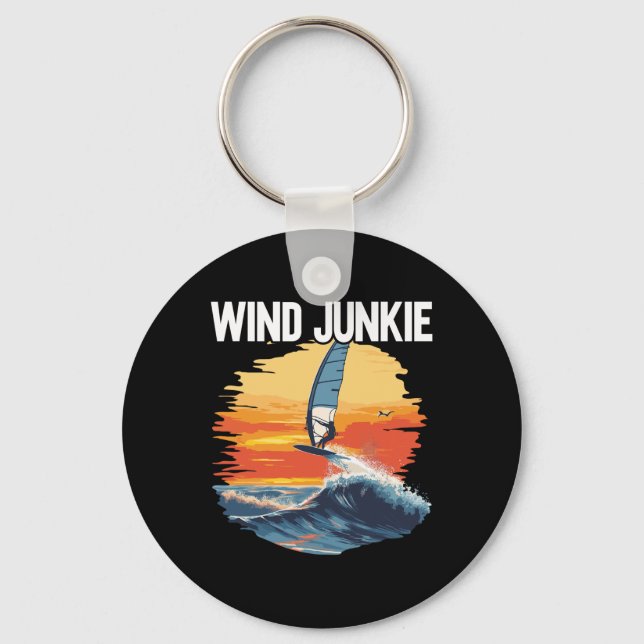 Chaveiro Placa de Windfoiling Viciado em Vento Asa de Foil  (Frente)