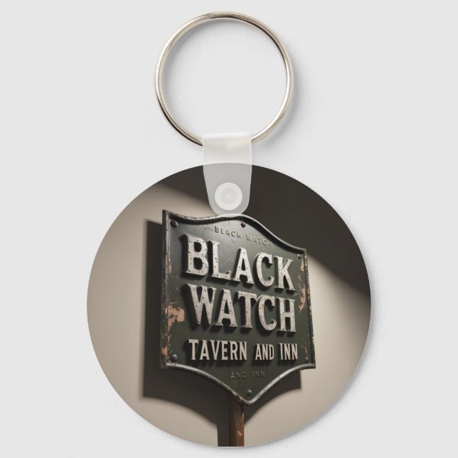 Chaveiro Placa Distendida Black Watch Inn (Frente)